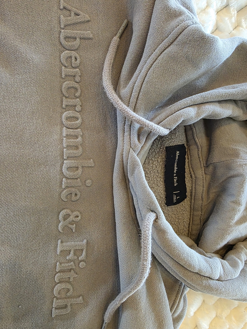 Abercrombie & Fitch Grey Embroidered Hoodie
